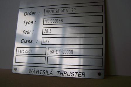 RVS typeplaat met lasergravure